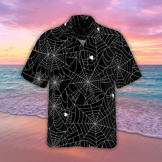 Spider Halloween Hawaiian Shirt, Horror Aloha Shirt, Gift for Halloween, Spider Tee