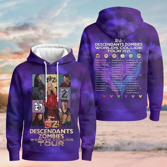 Descendants Zombies World Collide Tour Tee, The Rise Of Red Characters Hoodie, Descendants Team Sweatshirt, Summer Music Festival 2025