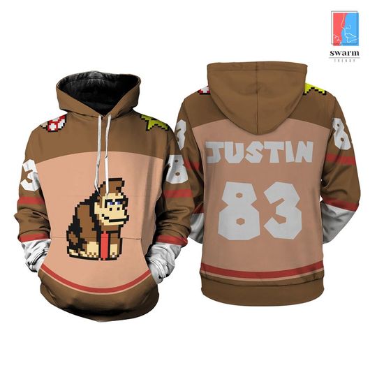 Donkey Kong Rollers Custom Full Over Print Hoodie | Donkey Kong Super Mario Halloween Costume Shirt | Mario Bros Christmas Shirt