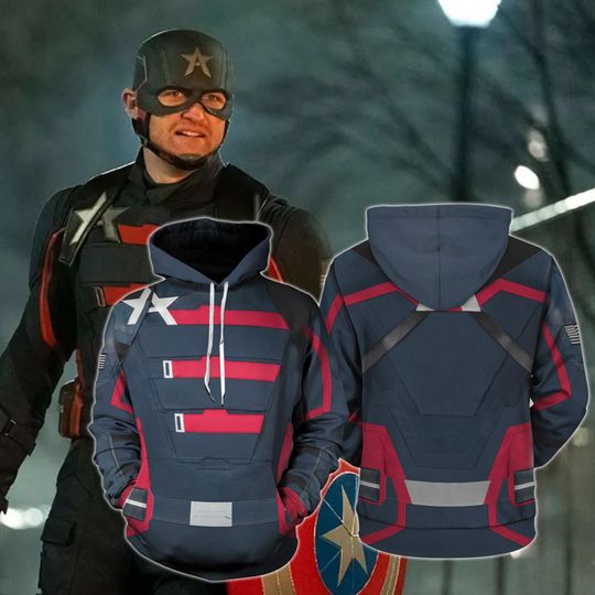 Thunderbolts John Walker Hoodie, Thunderbolts Costume, Mcu Fan Gift, Thunderbolts Movie Costumes, Yelena Bob Sentry BUCKYY Bn Barnes