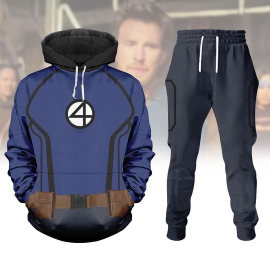 The Fantastic Four Cosplay Hoodie, 2025 Invisible Men Costume Jogger, Marvel Superhero Shirt For Men, Johnny Storm Human Torch Pants