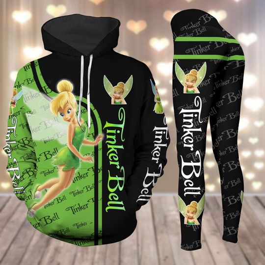 Tinker Bell Hoodie, Disney Princess Yoga Legging Set, Disney Fairies Outfit, Tinker Bell Shirt, Magic Kingdom Gifts for Kids