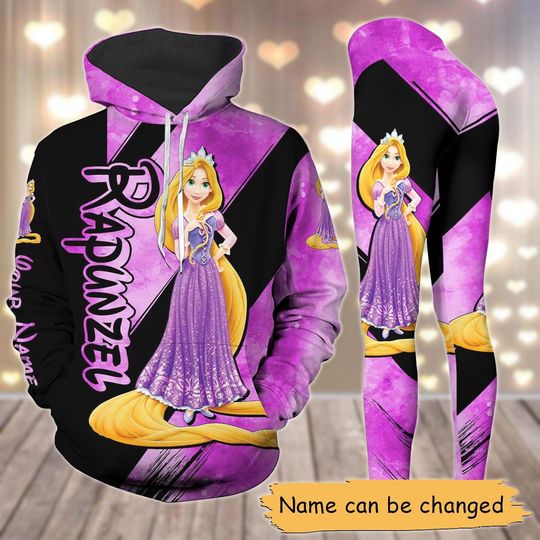 Rapunzel Tangled Hoodie, Disney Princess Legging Set, Rapunzel Princess Hoodie, Yoga Pants Women, Outfit Gift For Her