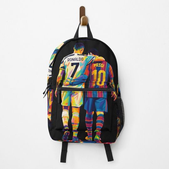 Cristiano Ronaldo & Messi Backpack, Gift for Fan