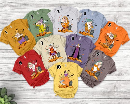 Seven Dwarfs Halloween Matching Shirt/Seven Dwarfs Tee/7 Dwarfs Group Tee/7 Dwarfs Family Halloween Shirt/7 Dwarfs Halloween Shirts