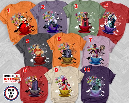 Disney Villians Characters Group Shirt, Halloween Group Matching Shirt,Disney Balloons Shirt, Family Trip Shirt, Halloween Party