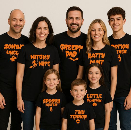 Matching Halloween Shirts  Funny Spooky Group Costume Tees for Family & Friends  Trick or Treat Crew  Halloween Shirt for Adults and Kids
