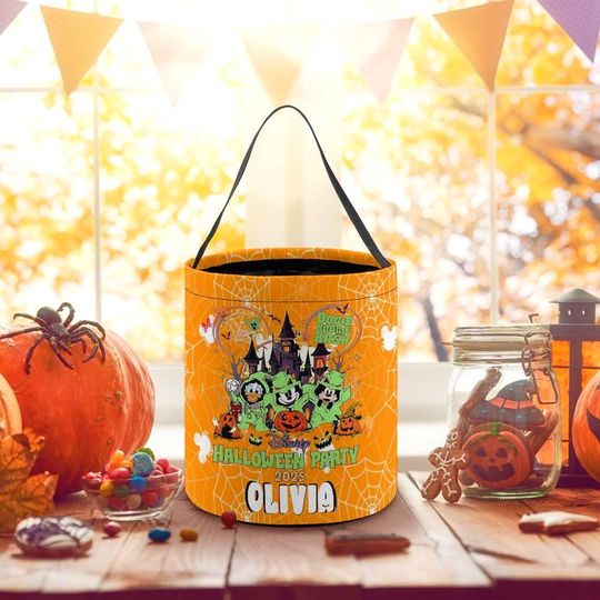 Personalized Disney Halloween trick or treat bag, Custom Oogie Boogie Bash Candy bag,  Disneyland halloween tote bag, halloween gift,
