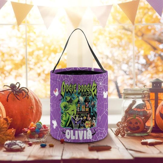Personalized Oogie Boogie Basket, Custom Name Basket, Nightmare Before Candy Bag, Oogie Boogie Ghost Halloween Basket,trick or treat bag