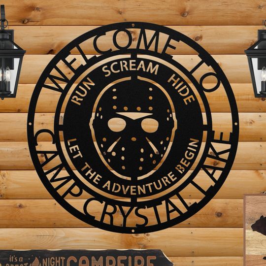Decorative Halloween Decor Metal Sign Wall Art Jason Spooky Outdoor Hanging Decor Exterior Laser Cut Metal Steel Outdoor Sign