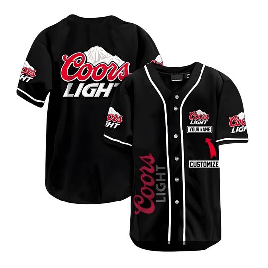 Custom Name CCOORS Light Baseball Jersey, Blue CCOORS Light Baseball Jersey, Baseball Jersey for Adult Youth Kid, CCOORS Light Shirt, Jersey