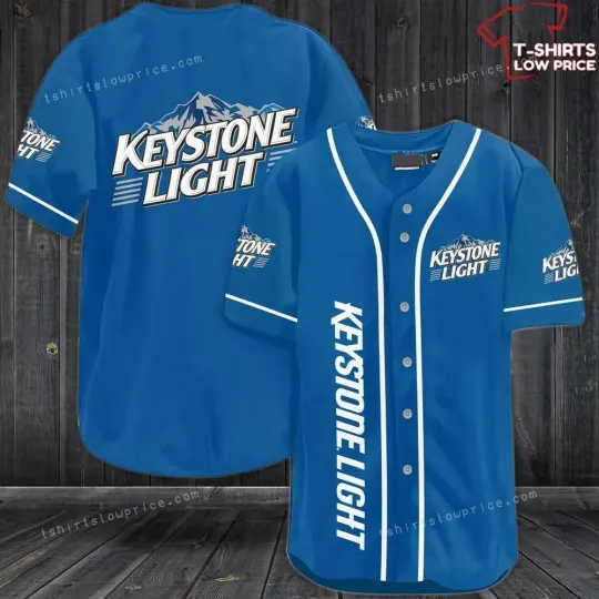 Keystone Light Blue Baseball Jersey