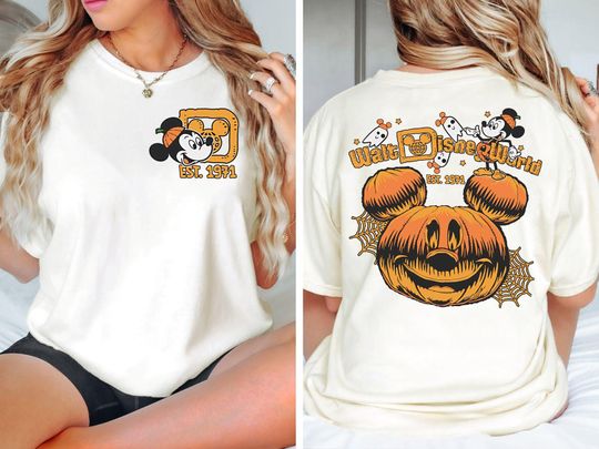 Retro Disneyworld Halloween Pumpkin Double Sided Shirt, Spooky Season Tee