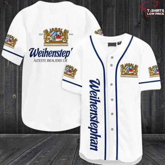 White Weihenstephaner Beer Baseball Jersey