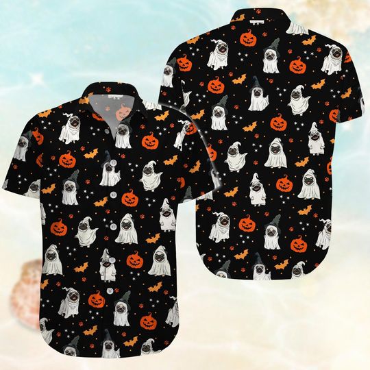Pug Halloween Hawaiian Shirt, Pug Love Hawaiian Shirt, Season Shirt For Men Women