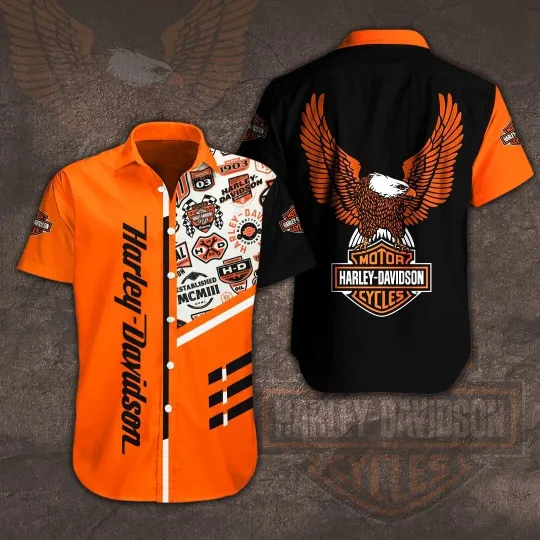 Harley Motorcylce Davidsons, Biker Hawaiian Shirt