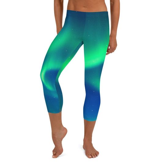 Northern Lights Capri Leggings, Women's Phish Leggings, Festival Clothing Women