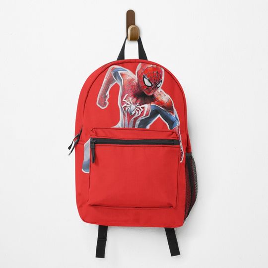 Spidey Jump Red Background Backpack, Back To School Bag, Spidey Gift for Kids
