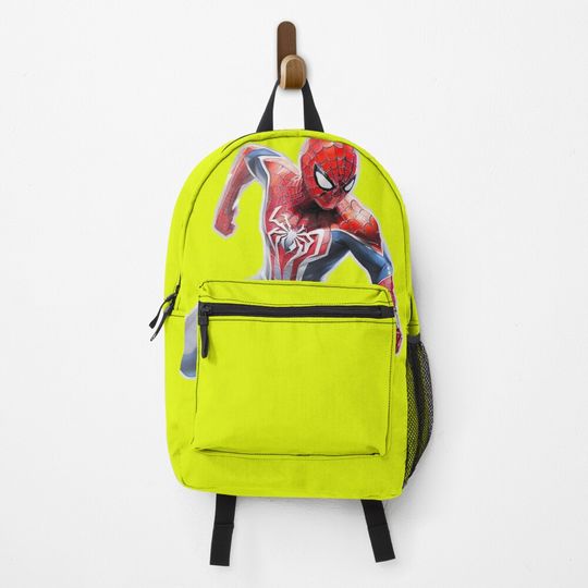Copy of Spidey Jump Yellow Background Backpack, Back To School Bag, Spidey Gift for Kids