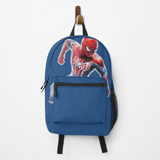 Spidey Jump Blue Background Backpack, Back To School Bag, Spidey Gift for Kids