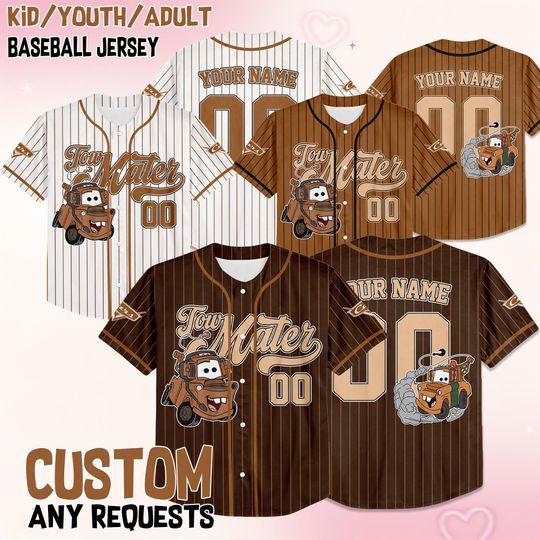 Custom T.o.w M.a.t.e.r Jersey, Personalized C.a.r.s Baseball Shirt, Birthday Gift