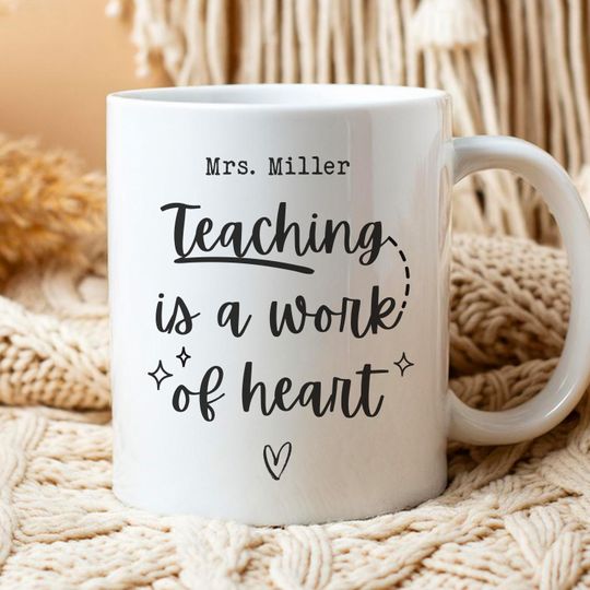 Personalized Teacher Name Mug, Custom Teacher Appreciation Gift, Back To School Mug, Teaching Gift for Mentor, Thank You Teacher Cup