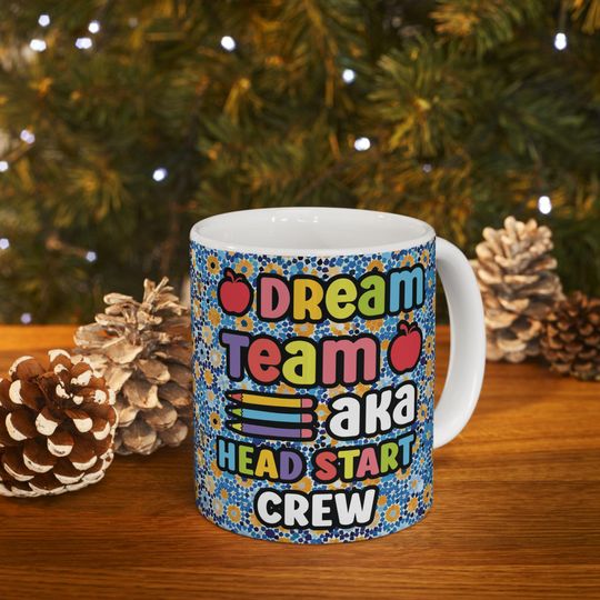 Dream Team Teacher Mug  Back to School Gift for Teachers  Cute Staff Appreciation Coffee Cup  End of Year Teacher Gift Idea