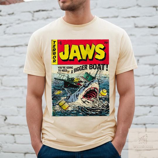 Jaws 50th Anniversary 1975-2025 T-Shirt, Jaws Anniversary Gifts For Fan, Retro Movie Fans