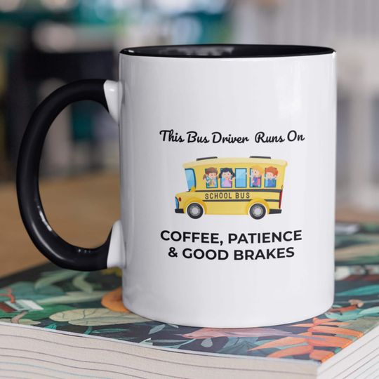 Funny Bus Driver Gift, Coffee Mug, Gift For Her, Christmas Gift, Thank You Gift, Accent Ceramic Mug, Back To School Gift, Funny Coffee Cup