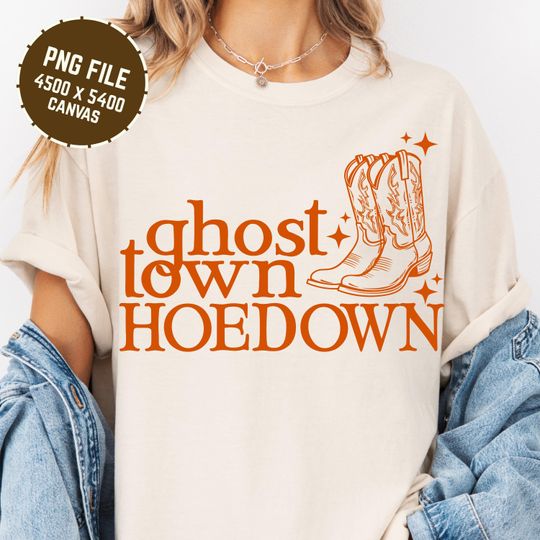 Ghost Town Hoedown Halloween Cowboy Ghost Shirt,Howdy Halloween, Western Halloween