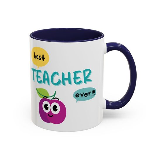 Best Teacher Accent Coffee Mug - Fun Gift for Educators, Teacher Appreciation, Classroom Decor, Cute Mug for Daily Use