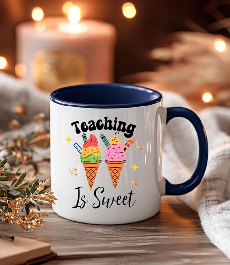 Sweet Teaching Accent Coffee Mug | Gift for Teachers, Inspirational Drinkware, Classroom Decor, Teacher Appreciation, Fun Coffee Cup