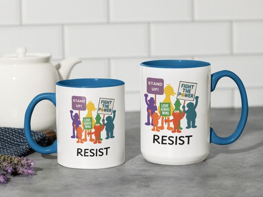 Save PBS Resist Mug, Education Activist Coffee Cup, Public TV Support Accent Mug, Motivational Gift, Colorful Protest Mug, 11oz, 15oz