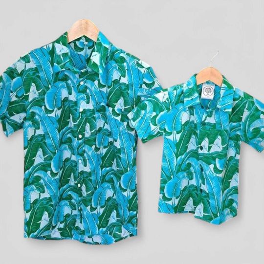 Father and son matching shirts, Tropical Daddy & Me Shirts, Dad Son matching Hawaiian Shirts, Dad and Son Matching Button Down Shirts