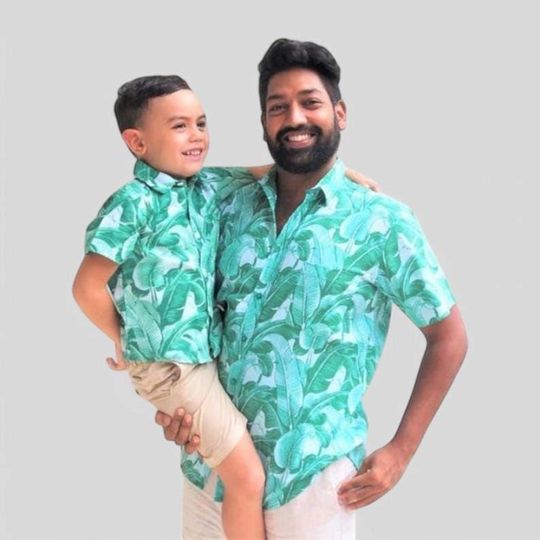 Father and son matching shirts, Tropical Daddy & Me Shirts, Dad Son matching Hawaiian Shirts, Dad and Son Matching Button Down Shirts