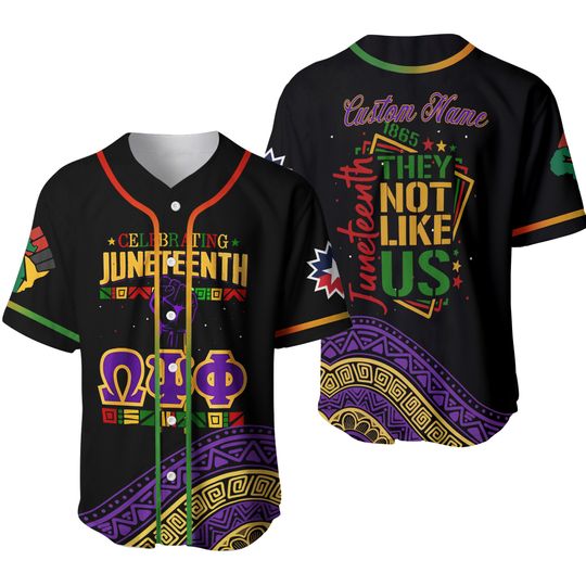 Omega Psi Phi Juneteenth Baseball Jersey, They Not Like Us Shirt