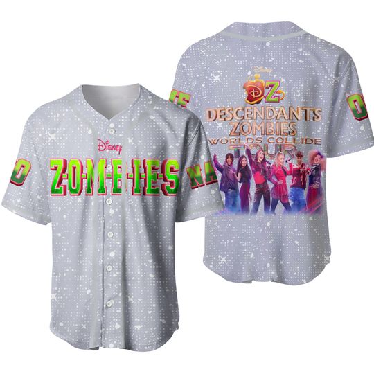 Disney Zombies Malachi Barton Jersey Shirt, Descendants Zombies Worlds Collide Tour Baseball Jersey, Malachi Barton Shirt
