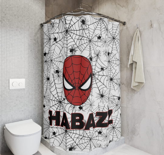 Spiderman Custom Bathroom Decor Spiderman Bath Decor Spiderman Shower Curtains Spiderman Birthday Gifts Boys Bathroom Decor Superhero Decor