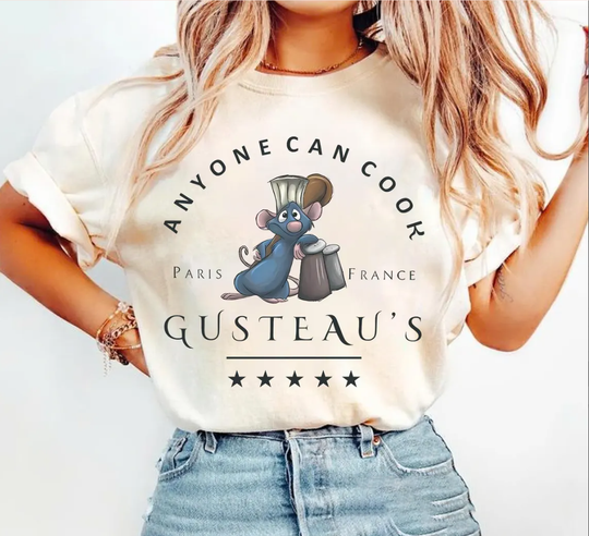 Anyone Can Cook Gusteau's T-Shirt, Ratatouille Fan Gift, Ratatouille Tee