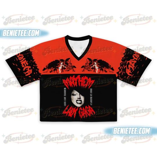 Vintage Ld ga Mayhem Ball Tour Croptop Mesh Jersey, Ld ga Shirt