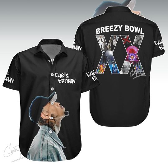 Chris Brown Button Shirt And Shorts, Breezy Bowl XX Concert 2025 Shirt, Chris Brown Tour 2025 Shirt, Chris Fan Shirt For Men And Women