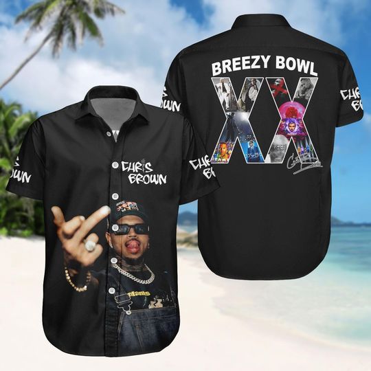 Chris Brown Button Shirt And Shorts, Breezy Bowl XX Concert Shirt, Chris Brown Tour 2025 Shirt Men, Chris Fan Shirt For Men And Women