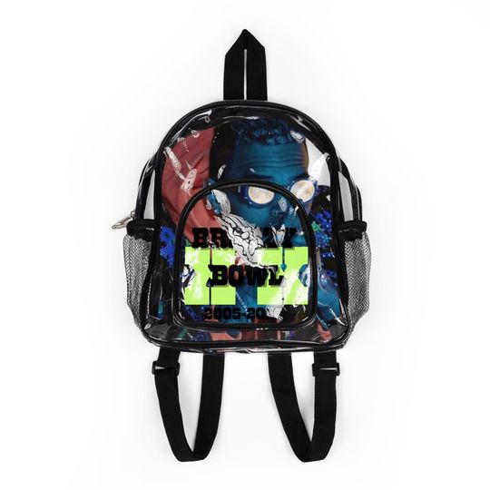 Clear Stadium Backpack 2:  Breezy Bowl XX Tour Inspired Bag, Chris Brown Concert Merch, Festival & Stadium Approved Transparent Backpack
