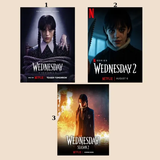 Wednesday Season 2 Poster Addams Family Aesthetic Vertical Poster for Home Decor