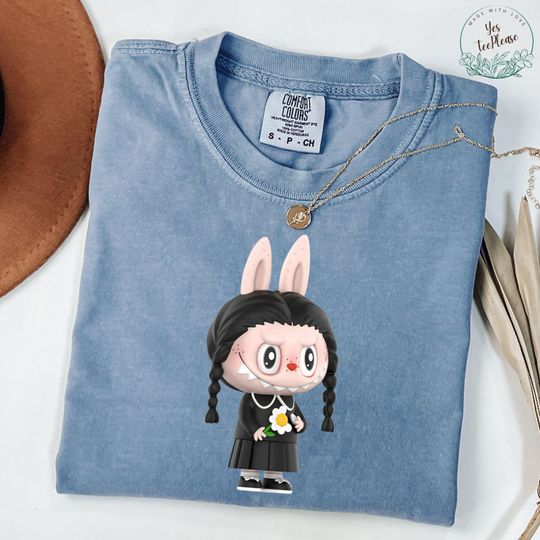 Labubu T-Shirt, Wednesday Addams Style Tee, Little Monster Labubu Shirt, Labubu Trend Tee, Monster Labubu Shirt