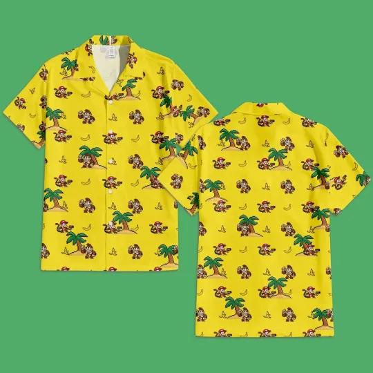 Donkey Kong Hawaiian Button Down Shirt