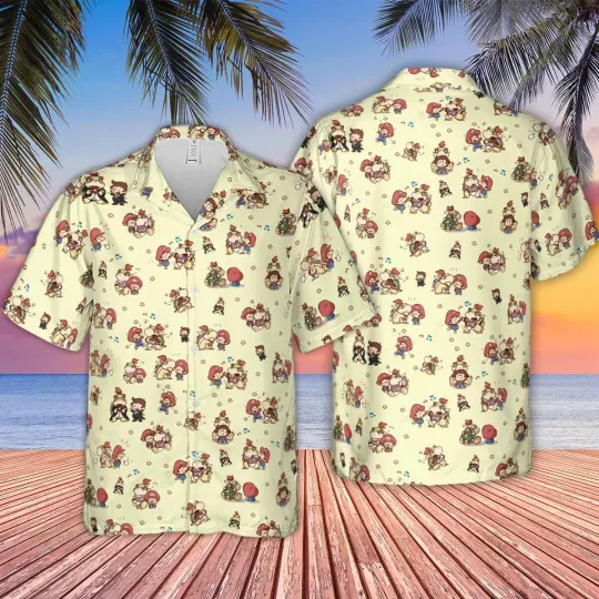Bowser and Mario Hawaiian Button Down Shirt