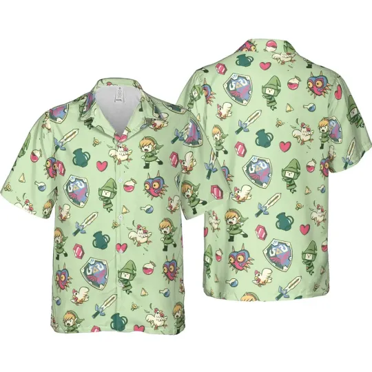 The Legend of Zelda Hawaiian Button Down Shirt