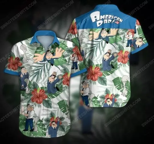 American Dad Hawaiian Button Down Shirt