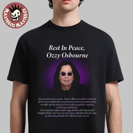 RIP Ozzy Osbourne Prince of Darkness Tribute T-Shirt Black Sabbath Legend